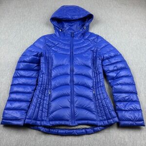 Andrew Marc Puffer Jacket Womens Small Blue Packable Lightweight Premium Down